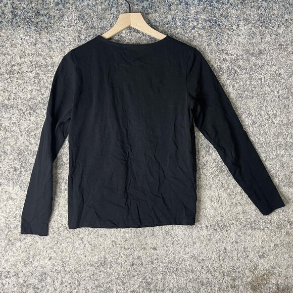 Aje Shirt Womens Small Black Long Sleeve Keyhole Beaded Ring Detail 23AWT121 - Picture 6 of 6